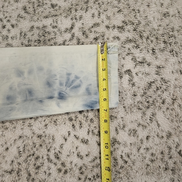 GAP SZ 6/28 BOYFRIEND Raw Hem Tie Dye Bleached Mid Rise Crop Stretch Jean - Picture 8 of 10